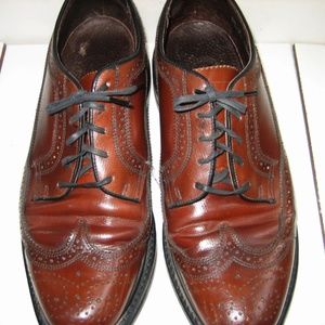 Vintage FLORSHEIM Long Wingtip 75676 Oxfords,9.5 D